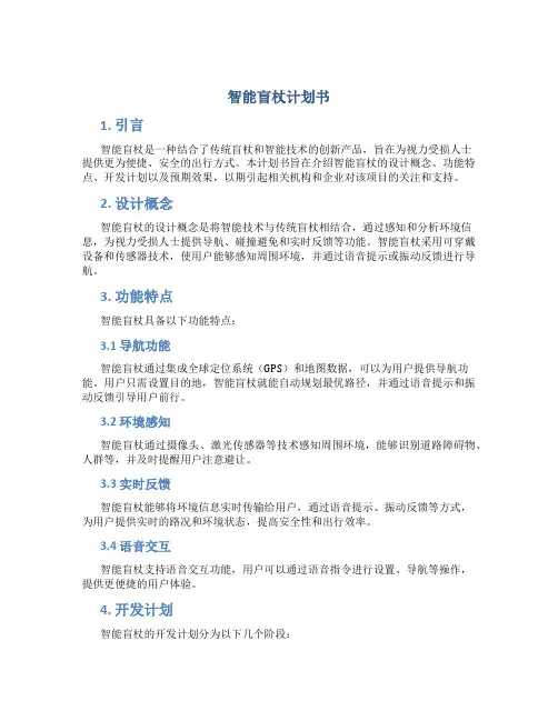 智能盲杖计划书