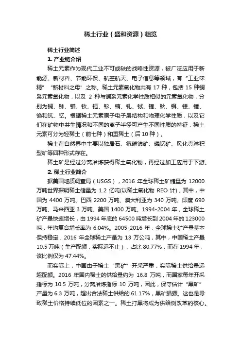 稀土行业（盛和资源）粗览