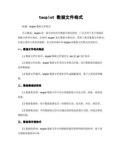 tecplot 数据文件格式