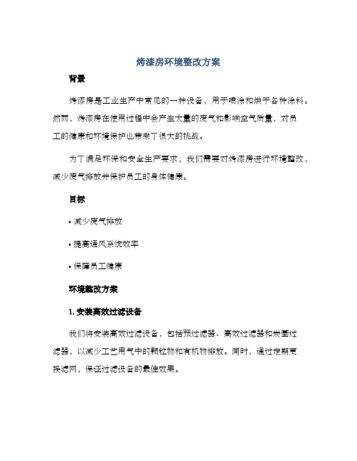 烤漆房环境整改方案