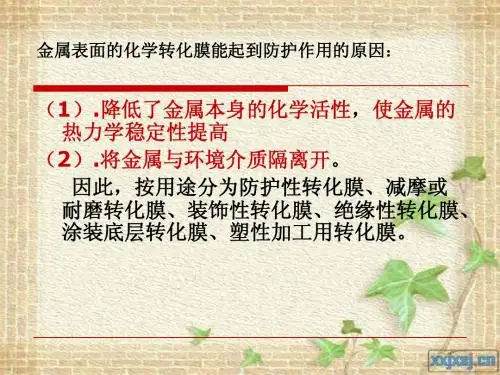 金属表面的化学转化膜