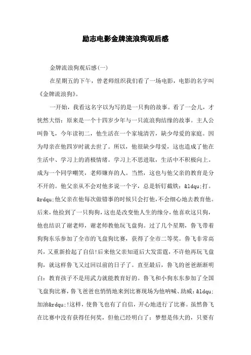 励志电影金牌流浪狗观后感