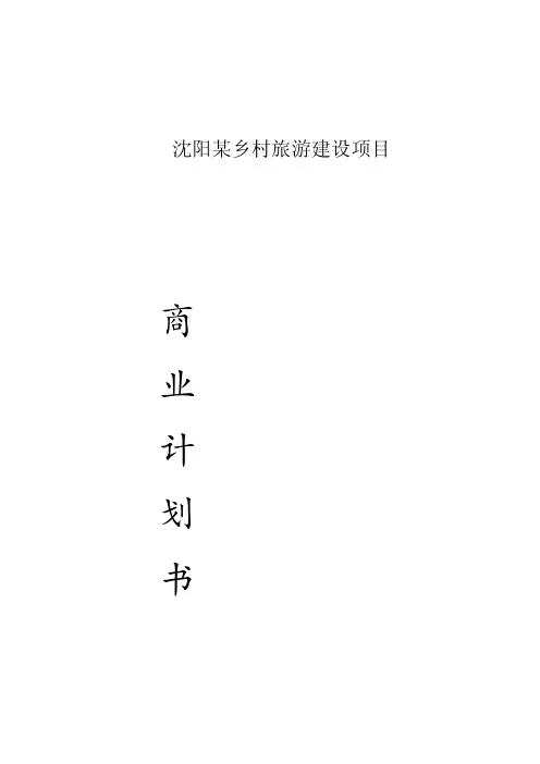 沈阳某乡村旅游建设项目商业计划书（即整体规划方案）