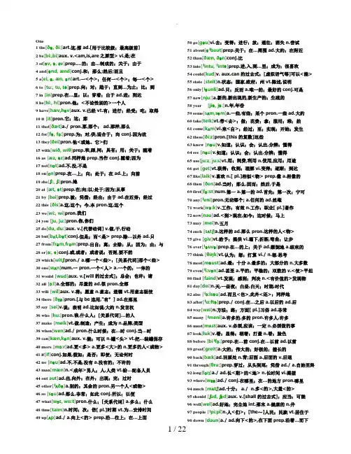 最常用高考2000英语单词(全部标有注释)