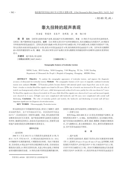 睾丸扭转的超声表现