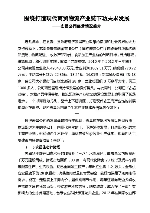 围绕打造现代商贸物流产业链下功夫求发展
