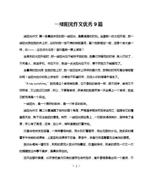 一缕阳光作文优秀9篇