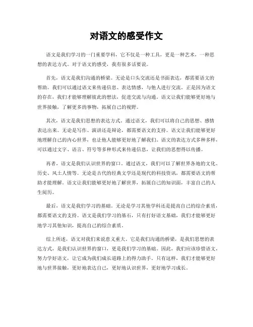 对语文的感受作文