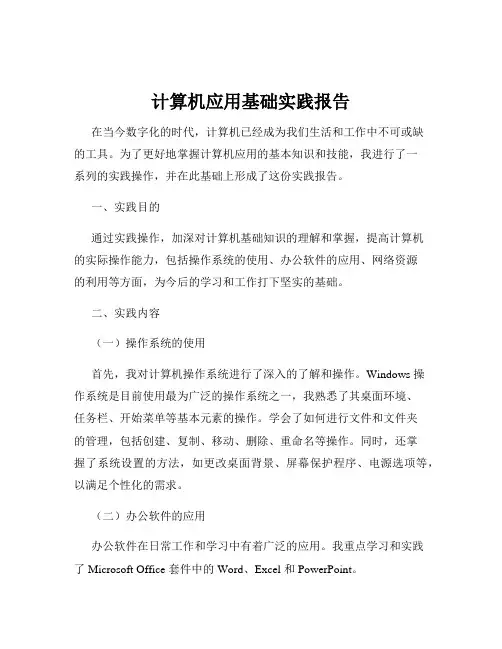 计算机应用基础实践报告