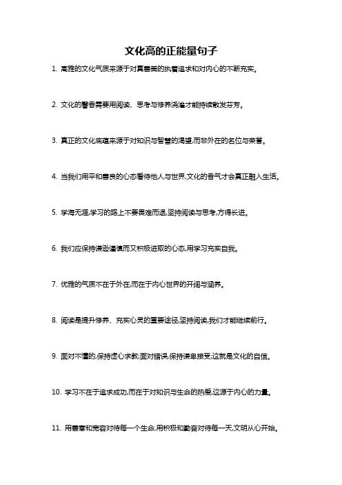 文化高的正能量句子