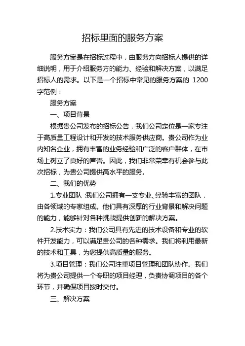 招标里面的服务方案