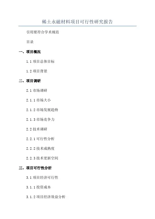 稀土永磁材料项目可行性研究报告