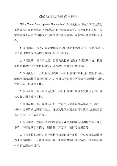 CDM项目活动模式与程序
