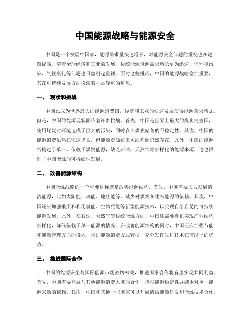 中国能源战略与能源安全