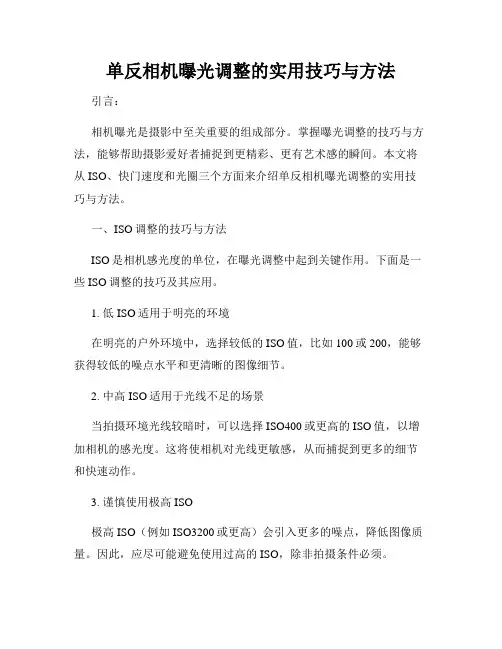 单反相机曝光调整的实用技巧与方法