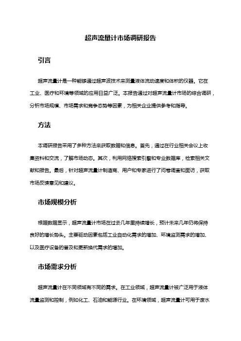 2024年超声流量计市场调研报告