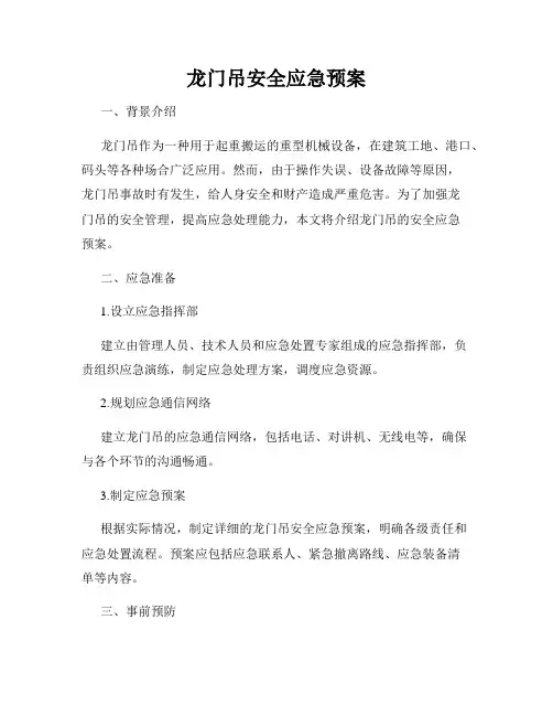 龙门吊安全应急预案