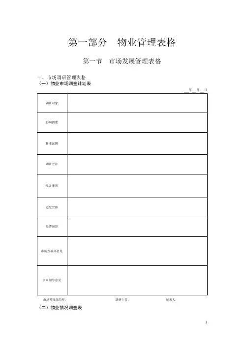物业管理表格
