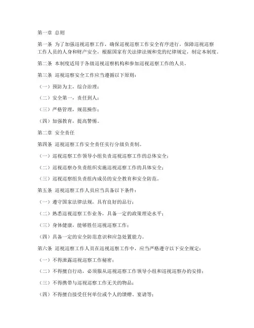巡视巡察安全工作制度