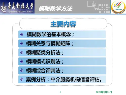 第2讲 模糊数学方法解析