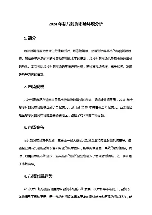 2024年芯片封测市场环境分析