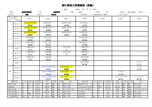 课程表