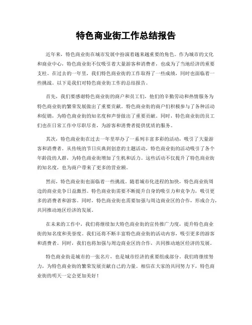 特色商业街工作总结报告