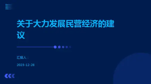 关于大力发展民营经济的建议