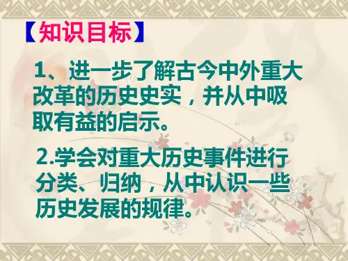 历史专题中外历史上重大改革
