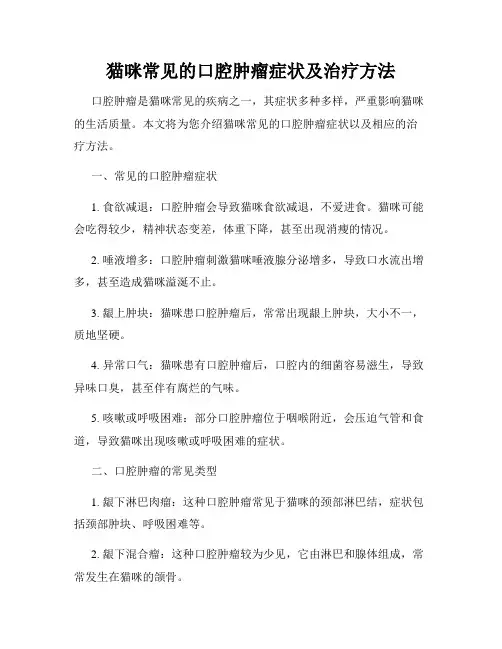 猫咪常见的口腔肿瘤症状及治疗方法