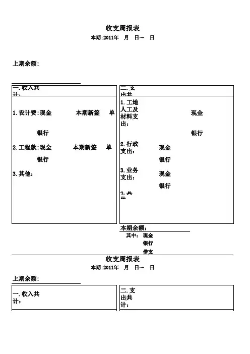 收支周报表