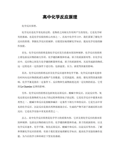 高中化学反应原理