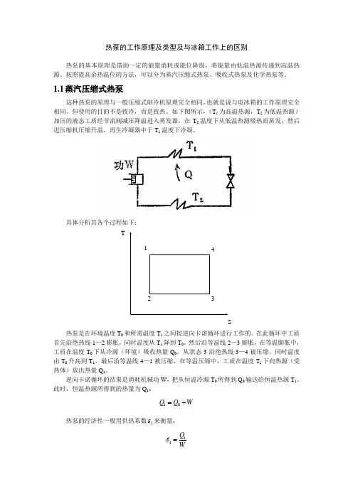热泵的工作原理及类型及与冰箱工作上的区别