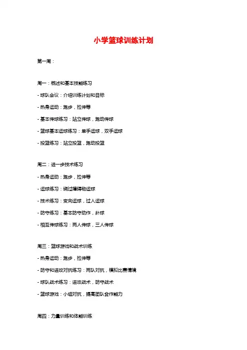 小学篮球训练计划 (2)