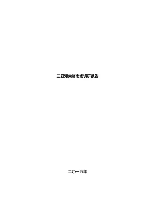 三亚海棠湾市场调研报告样本