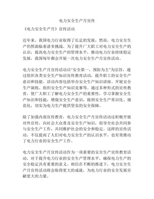 电力安全生产月宣传