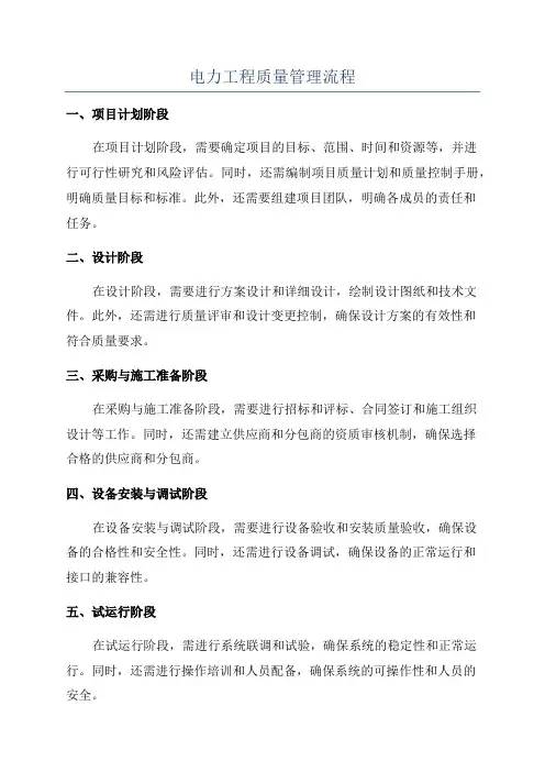 电力工程质量管理流程