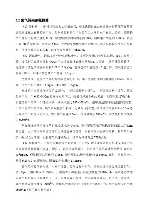 橡胶皮带废气量计算及工艺选择