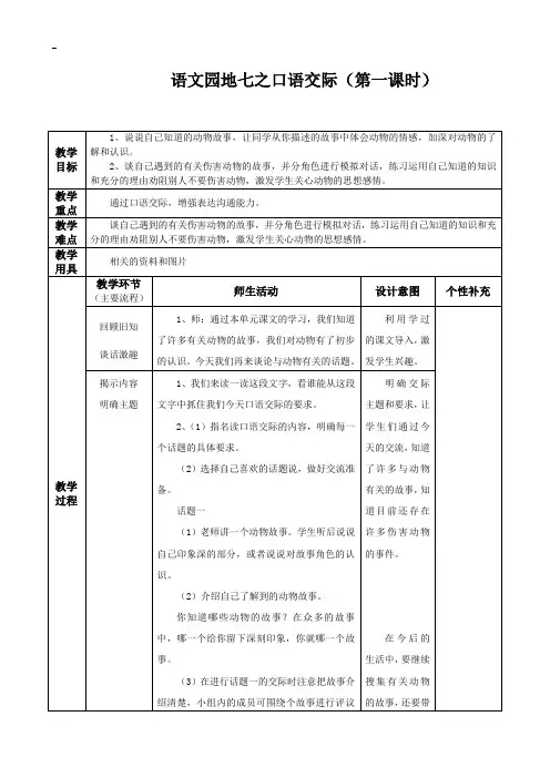 语文园地七之口语交际