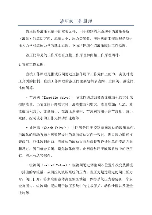 液压阀工作原理