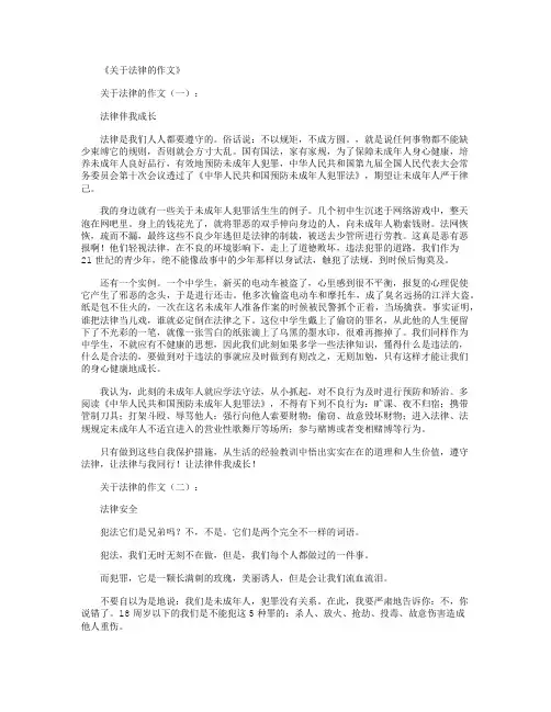 关于法律的作文12篇精选优质范文