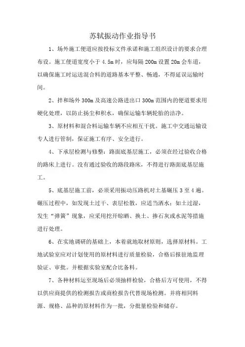 苏轼振动作业指导书