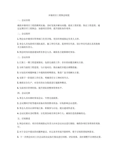 乡镇项目工程例会制度