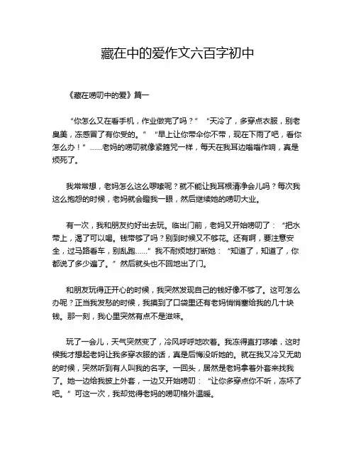 藏在中的爱作文六百字初中