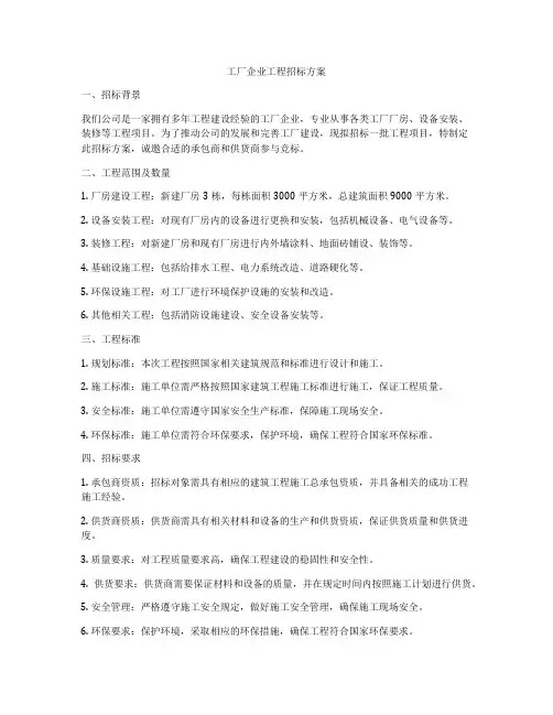 工厂企业工程招标方案