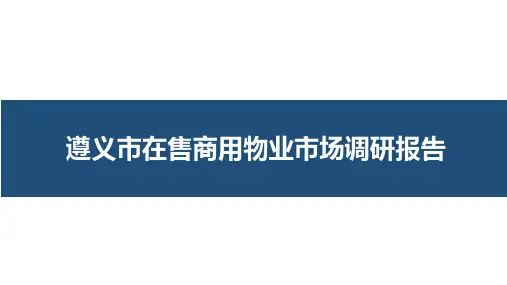 在售商用物业市场调研报告分析ppt