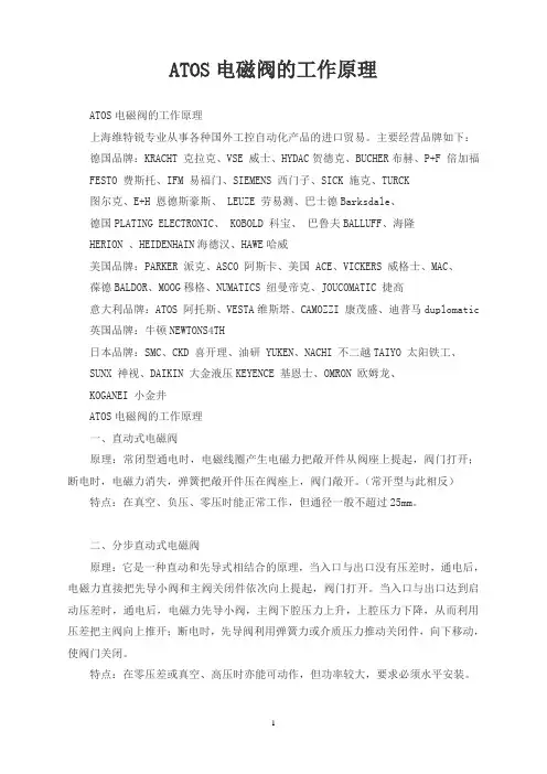 ATOS电磁阀的工作原理