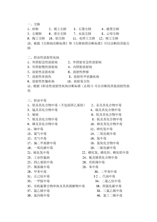 职业病体检 种类、毒性、问诊