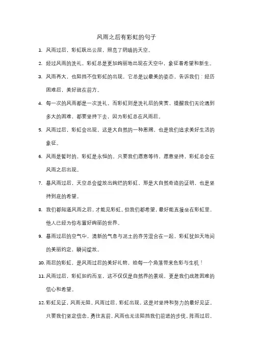 风雨之后有彩虹的句子