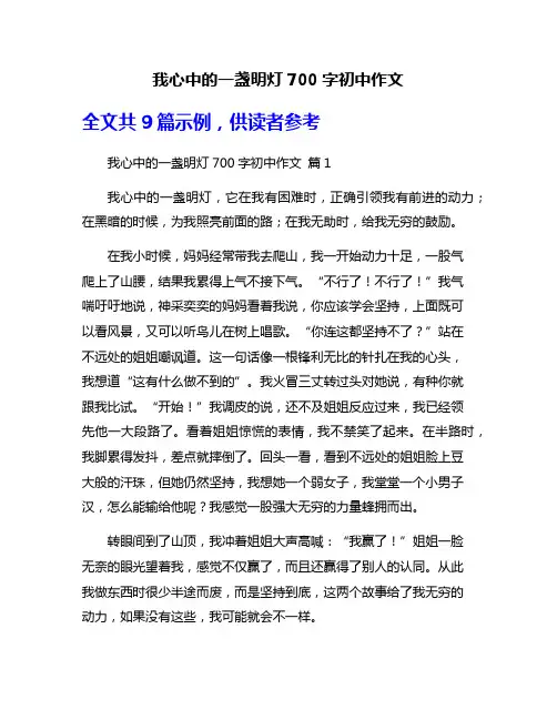 我心中的一盏明灯700字初中作文